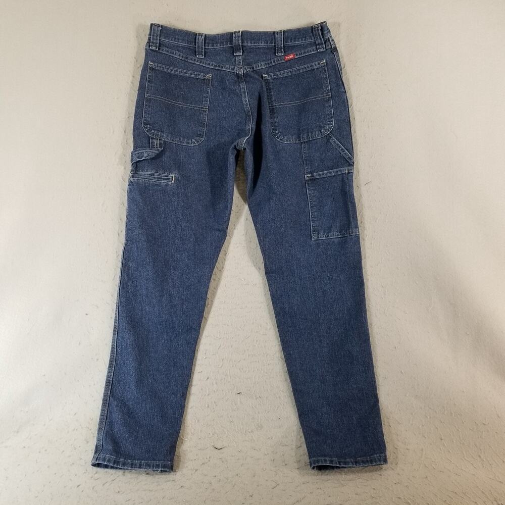 Wrangler Carpenter Jeans Mens 36x33 Blue Denim Workwear Utility Pants - Picture 9 of 11